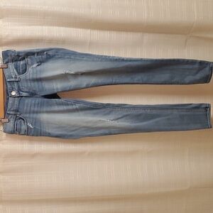 Express Jeans Womens Size 4 Long 4L Blue Legging zelda Ultra Low Rise Distressed